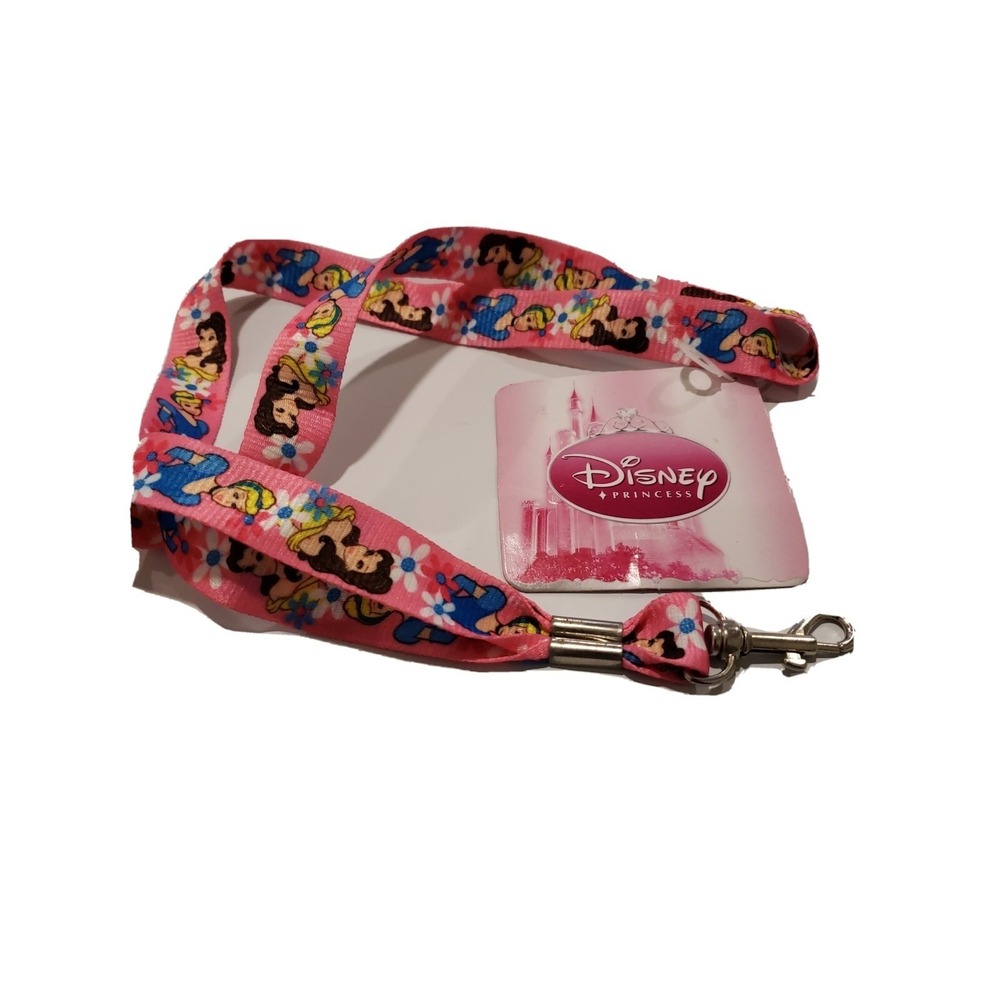 Disney Princess Official Pin Trading Neck Lanyard Pink ID Badge Holder New NWT